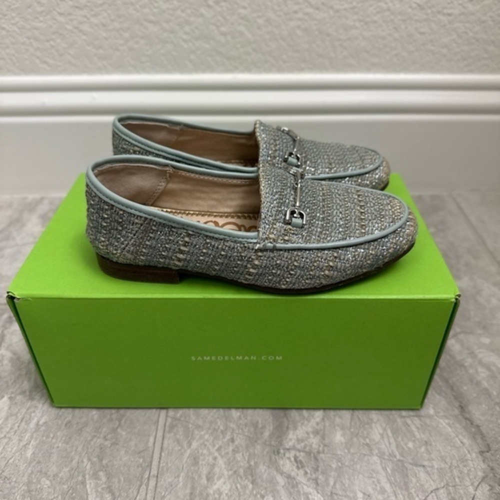 Sam Edelman Blue Loafers with Horsebit Detail